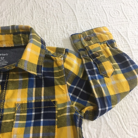 12m (4/$20) Carter’s Flannel Button-Down Bodysuit - Picture 2 of 9